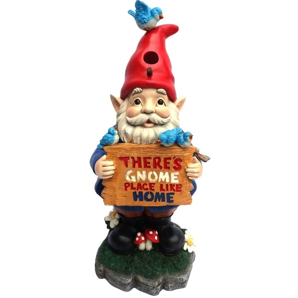 Solar 'There's Gnome Place Like Home' Gnome Statue-TM - Overstock ...