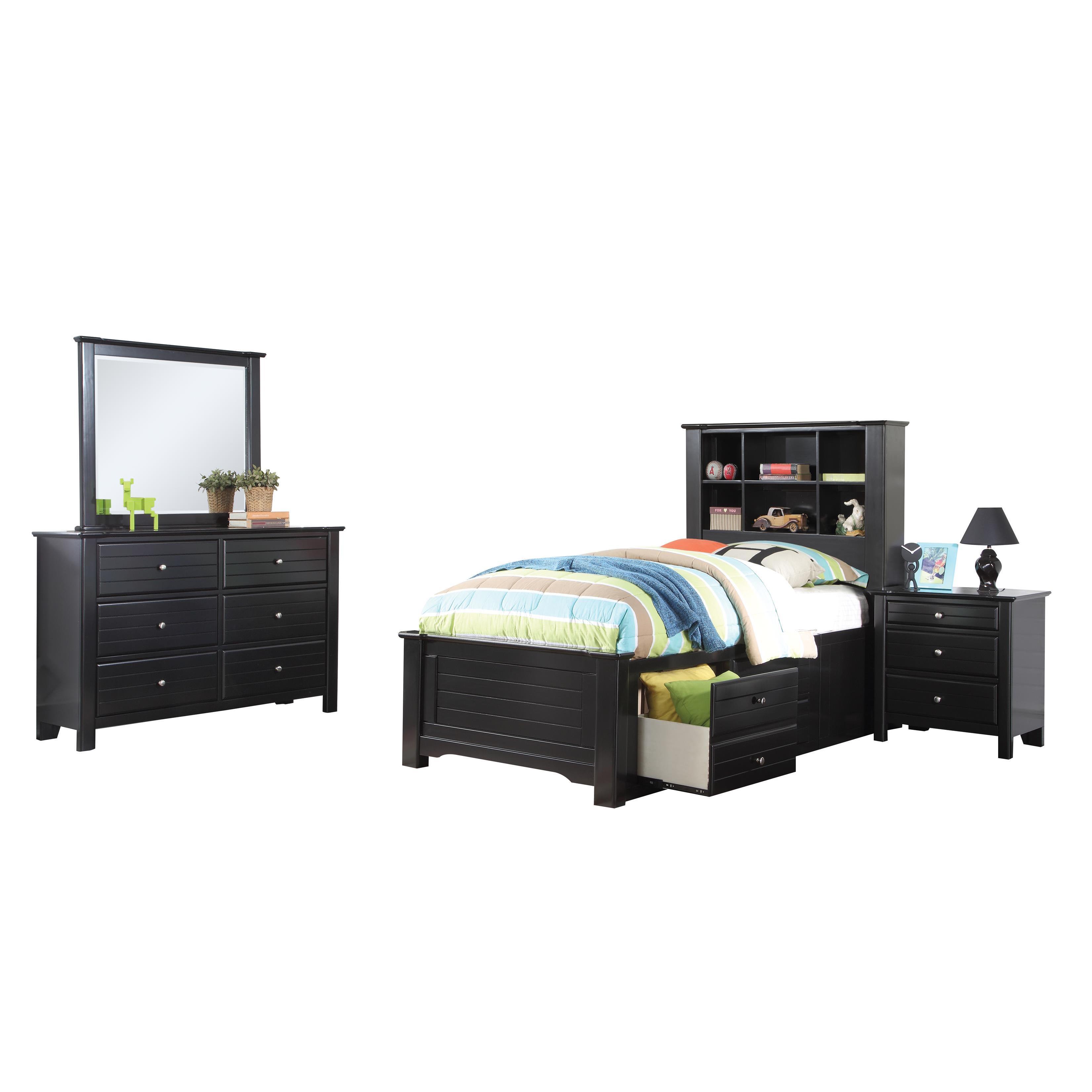 Acme Furniture Mallowsea Black 4-Piece Storage Bedroom Set ...