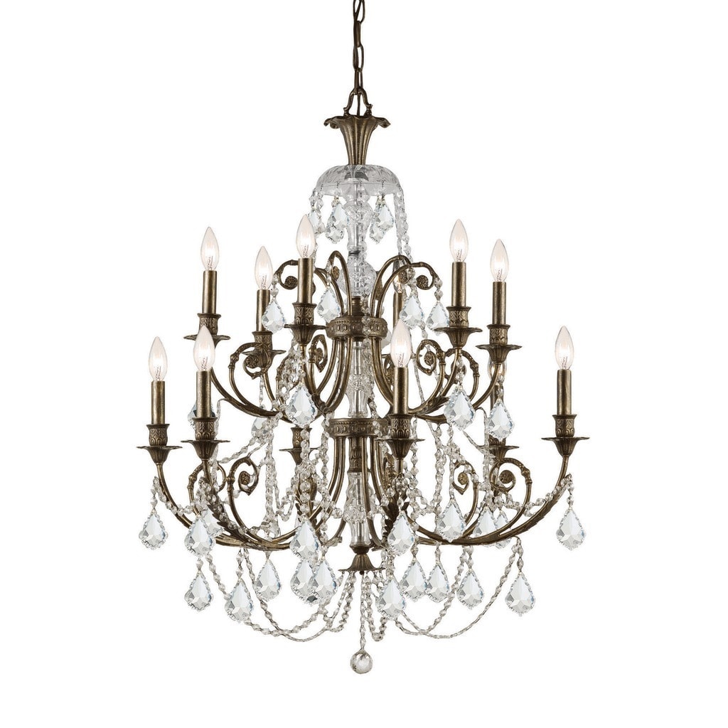 Crystorama Regis Collection 12-light English Bronze/Crystal Chandelier - Chandeliers For Bedrooms by Overstock.com