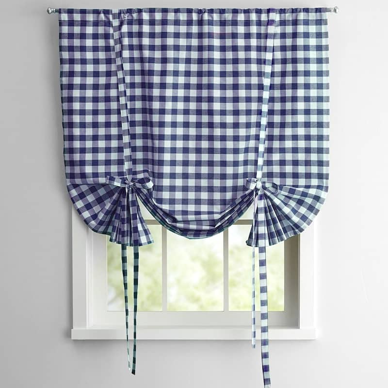 Buffalo Check Decorative Tie-Up Shade