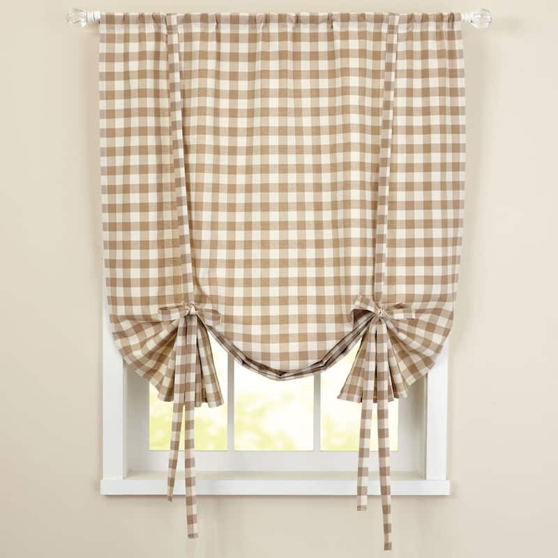 Buffalo Check Decorative Tie-Up Shade