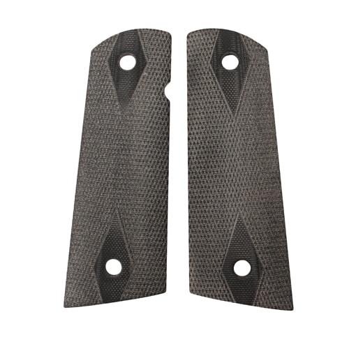 Hogue Colt & 1911 Government S&A Mag Well Grips Checkered G-10 Solid Black