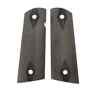 Hogue Colt & 1911 Government S&A Mag Well Grips Checkered G-10 Solid Black