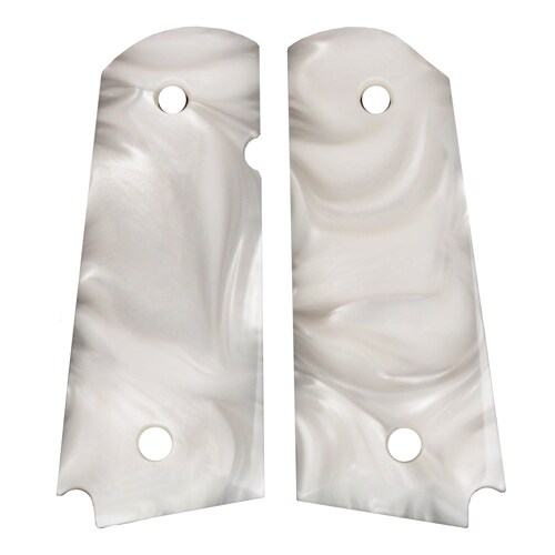 Hogue Colt & 1911 Officer's Grips White Pearl Ambidextrous Safety Cut