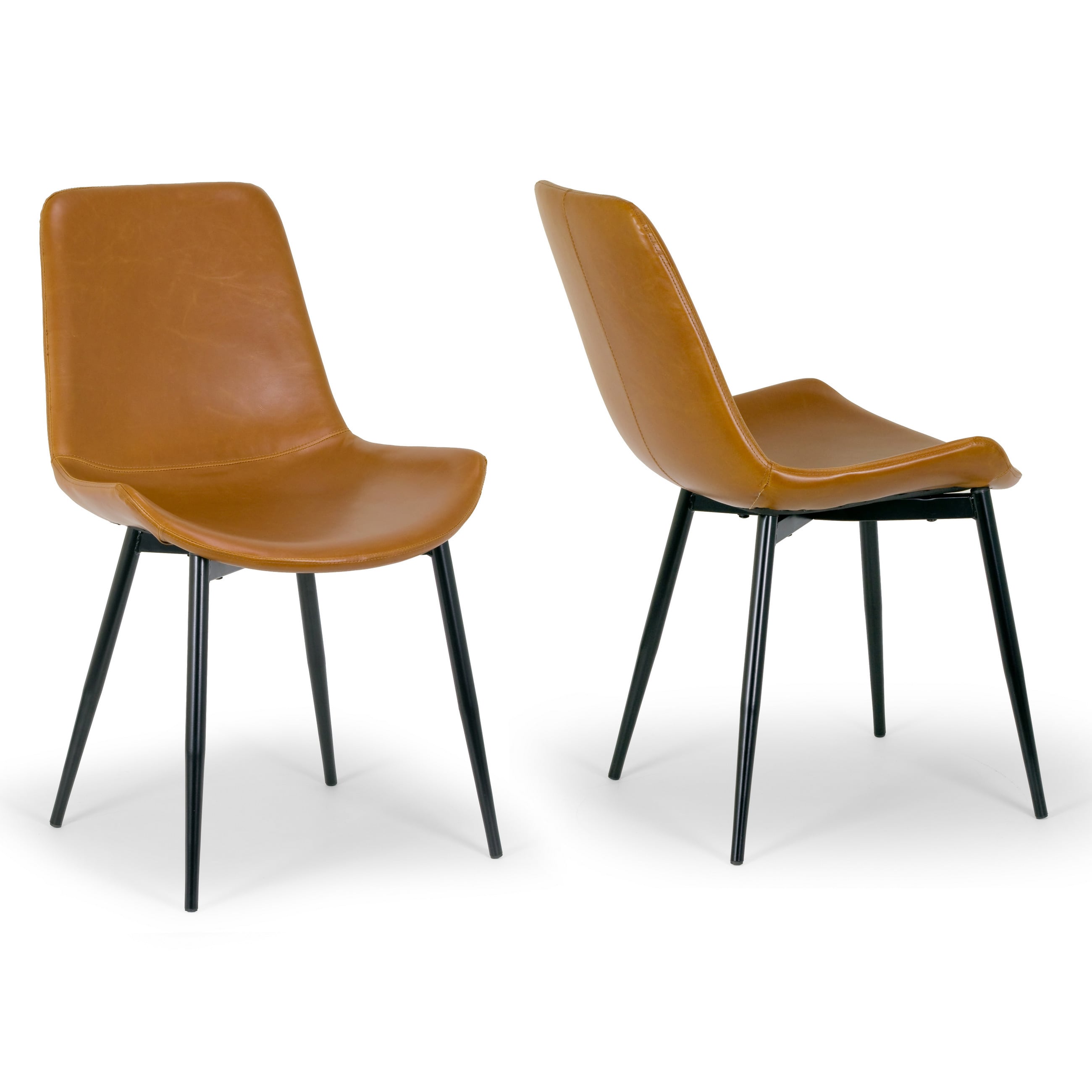 brown pu leather dining chairs