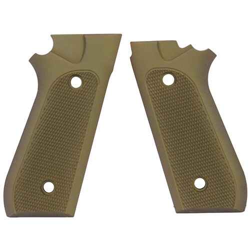Hogue Taurus PT99+ Grips w/Decocker Checkered Aluminum Matte Green Anodized