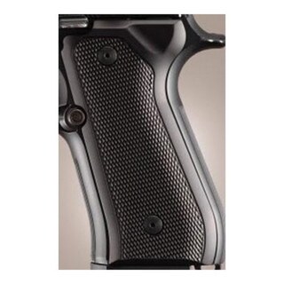 Hogue Beretta 92 Grips Checkered Aluminum Brushed Gloss Black Anodized