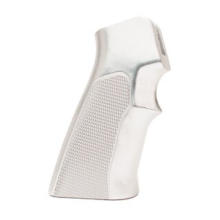Hogue AR-15 Extreme Grips Checkered Aluminum Brushed Gloss Clear Anodized