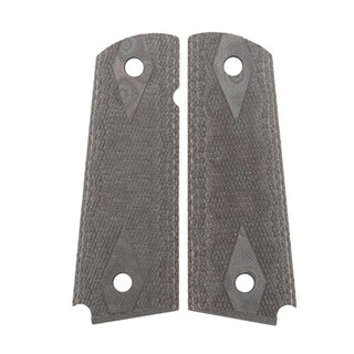 Hogue 1911 Government/Commander 3/16" Thin Grips G-10 Checkered G-Mascus Black/Gray