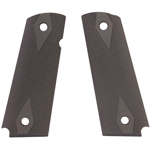 Hogue 1911 Government/Commander 3/16" Thin Grips Aluminum Checkered Matte Green Anodized