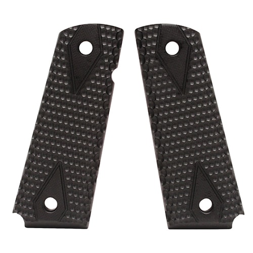 Hogue 1911 Government/Commander 9/32" Thick Grips G-10 Pirahna Solid Black