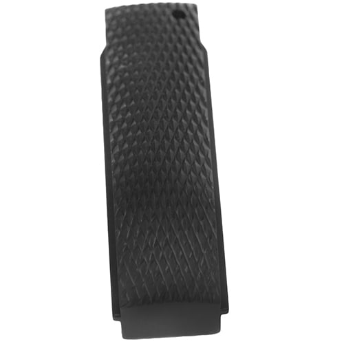 Hogue Colt, 1911 Government Mainspring Housing Aluminum Checkered Arched Brushed Gloss Black Anodized