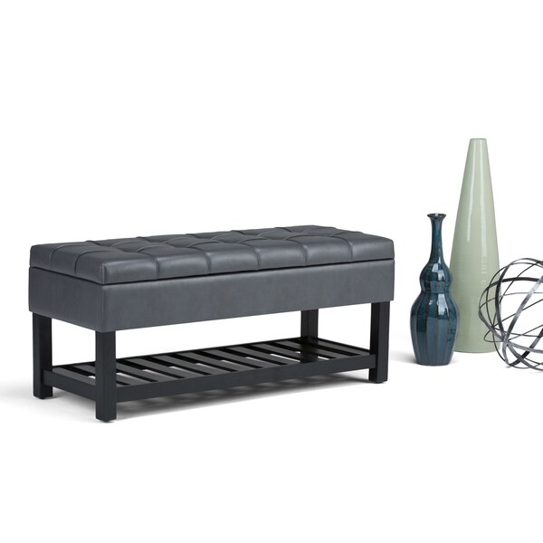 WYNDENHALL Wyatt 44 inch Wide Traditional Rectangle Ottoman Bench - 43"x 17"x 18.5"