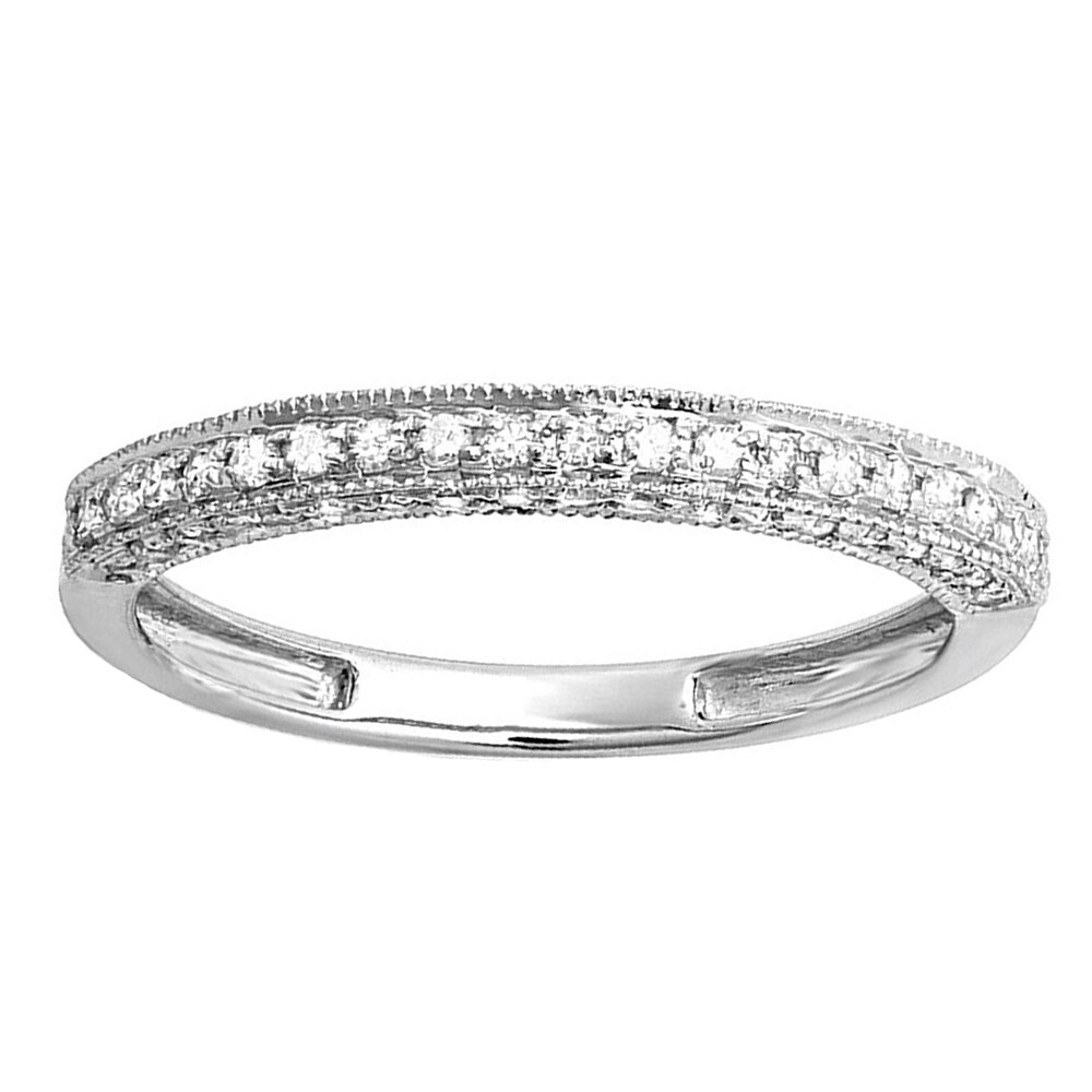 1//4ct 14K White Gold Diamond Wedding Stacker Guard Ring