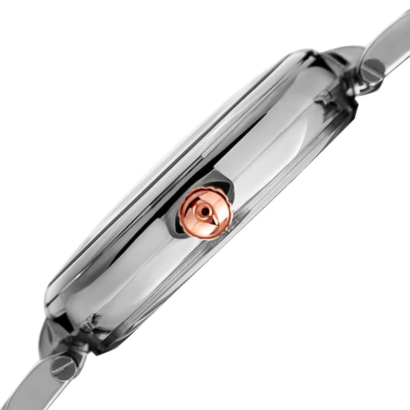 Burgi Women's Swarovski Crystal Classic Silver-Tone Stainless Steel Bracelet Watch