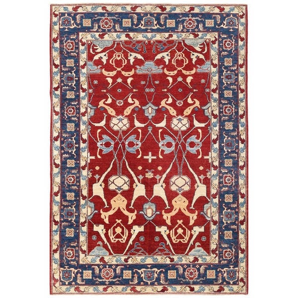 Herat Oriental Afghan Hand Knotted Vegetable Dye Ziegler Wool Rug 5 Herat Oriental Afghan Hand Knotted Vegetable Dye Ziegler Wool Rug 5 X27