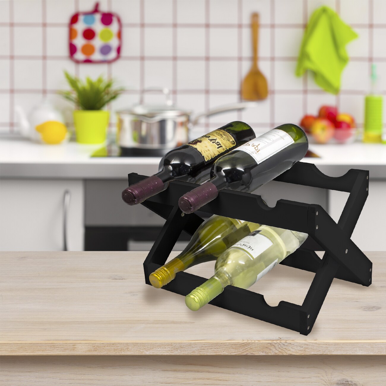 Sorbus Foldable Countertop Wine Rack 6 Bottles On Sale Overstock 14404170