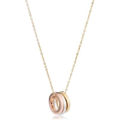 Fremada Italian 14k tricolor gold triple ring necklace (18 inches)