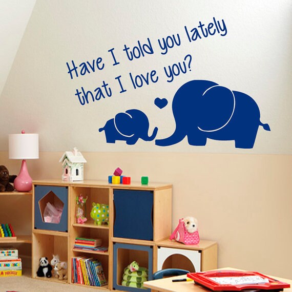Shop Elephants Wall Decals Family Quotes I Love You Baby Wall Home Decor Vinyl Art Decor Sticker Decal Size 48x65 Color Black Overstock 14405236