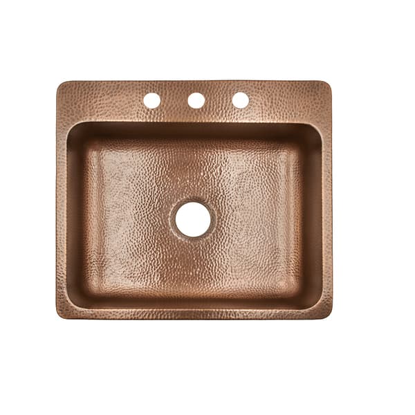 Sinkology Rosa Drop In 25 3 Hole Copper Kitchen Sink Antique Sinkology Rosa Drop In 25 3 Hole Copper Kitchen Sink Antique