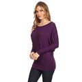 Women's Rayon/Spandex Solid Dolman Sleeve Tunic