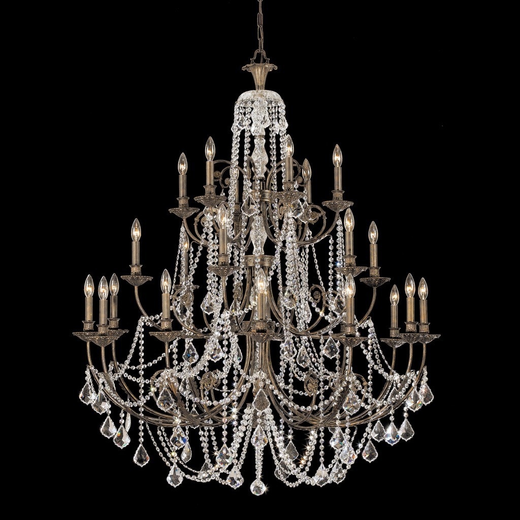Crystorama Regis Collection 24-light English Bronze/Swarovski Spectra Crystal Chandelier - Chandeliers For Bedrooms by Overstock.com