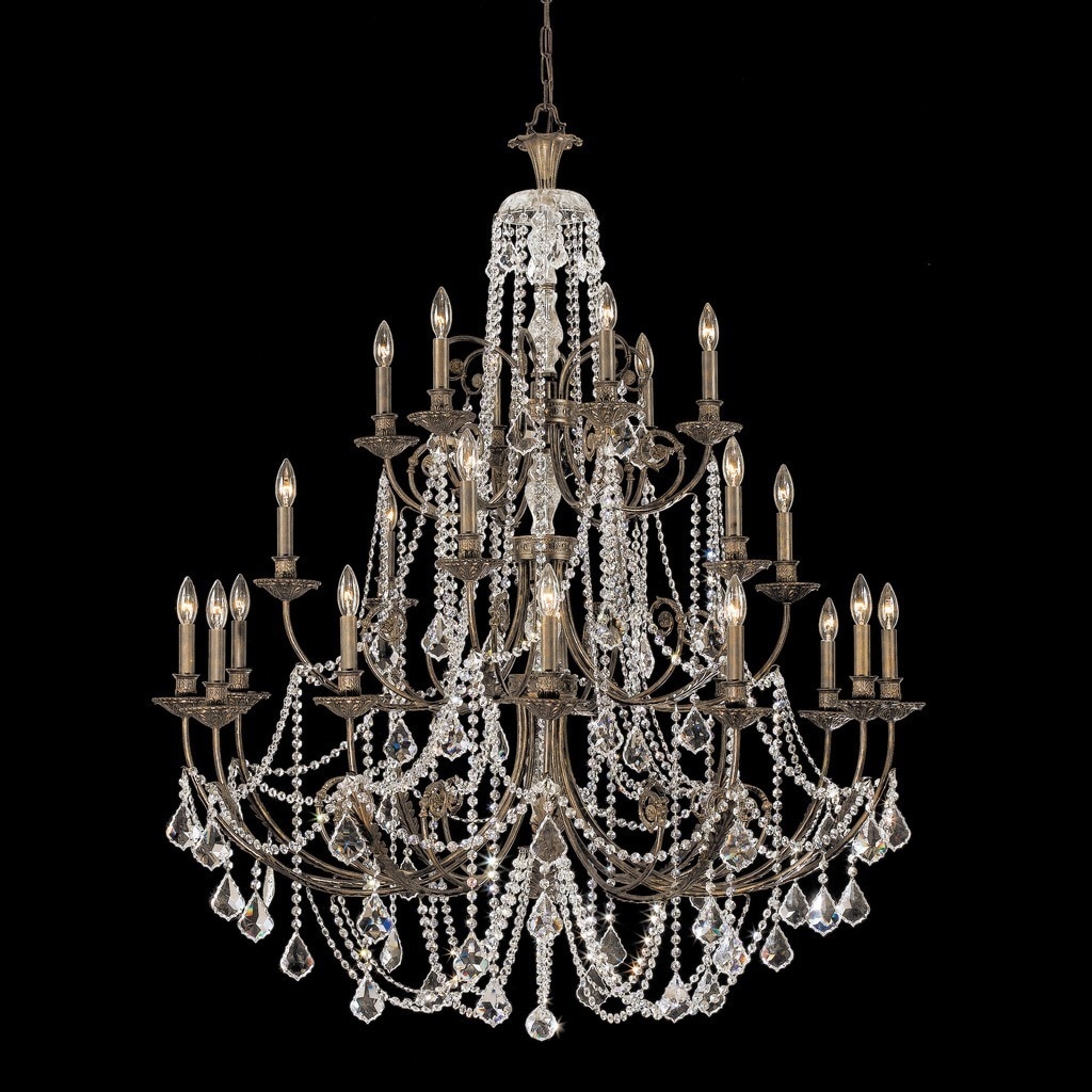 Crystorama Regis Collection 24-light English Bronze/Swarovski Strass Crystal Chandelier - Chandeliers For Bedrooms by Overstock.com