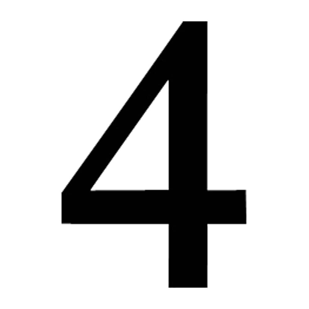 Black Number '4' Plaque