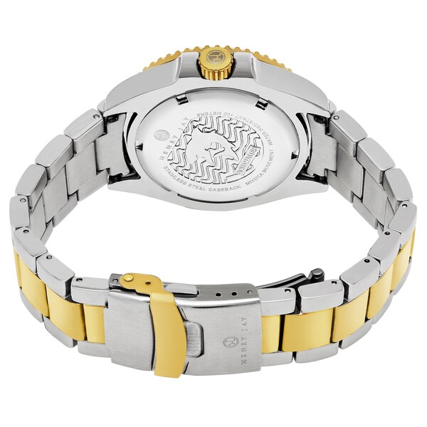 henry jay mens 23k gold plated two tone stainless steel