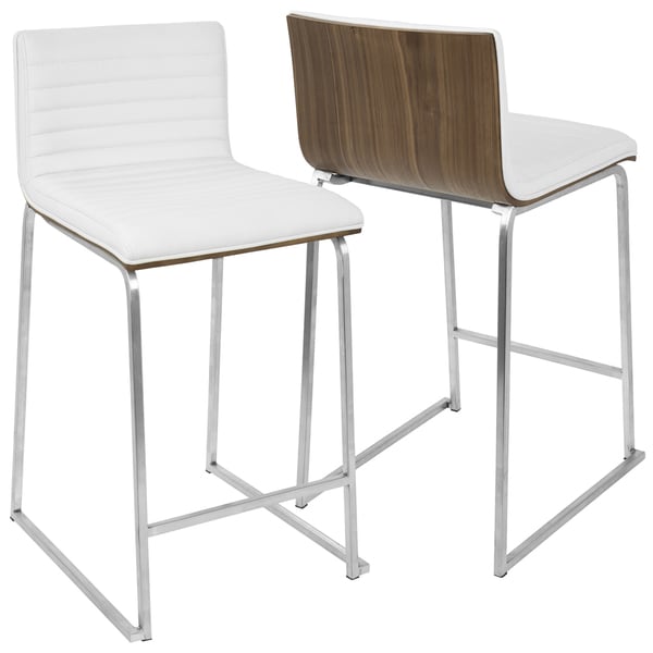 LumiSource Mara Stainless Steel Contemporary 26-inch Counter Stools (Set of 2) - N/A. Opens flyout.