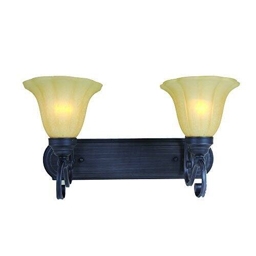 Yosemite Home Decor Florence Sierra Slate Finish Steel 2-light Vanity Fixture