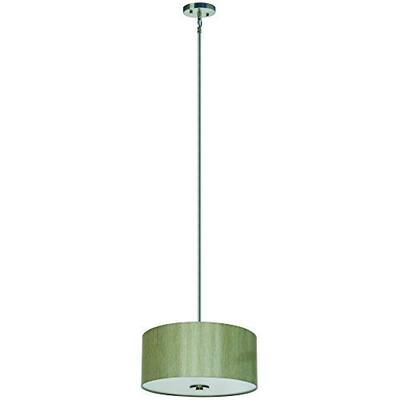 Lyell Forks 3-Light Satin Steel Finish Pendant with Toffee Crunch Shade