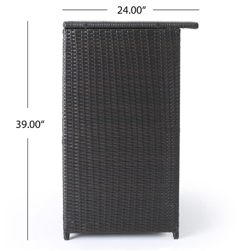 Toranto Outdoor Multibrown Wicker Bar Island Set by Christopher Knight Home