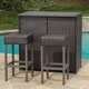 preview thumbnail 3 of 11, Toranto Outdoor Multibrown Wicker Bar Island Set by Christopher Knight Home