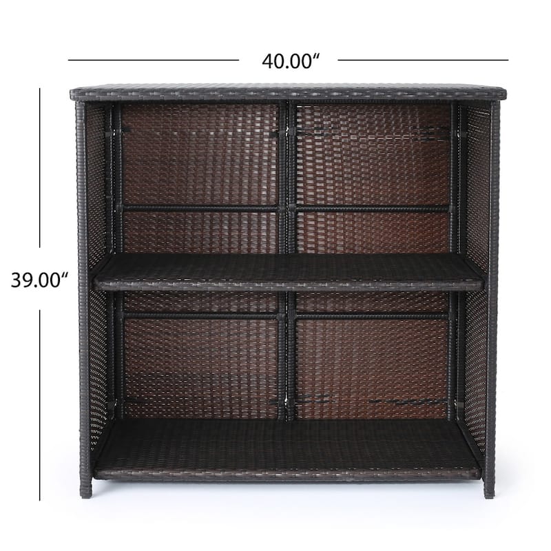 Toranto Outdoor Multibrown Wicker Bar Island Set by Christopher Knight Home