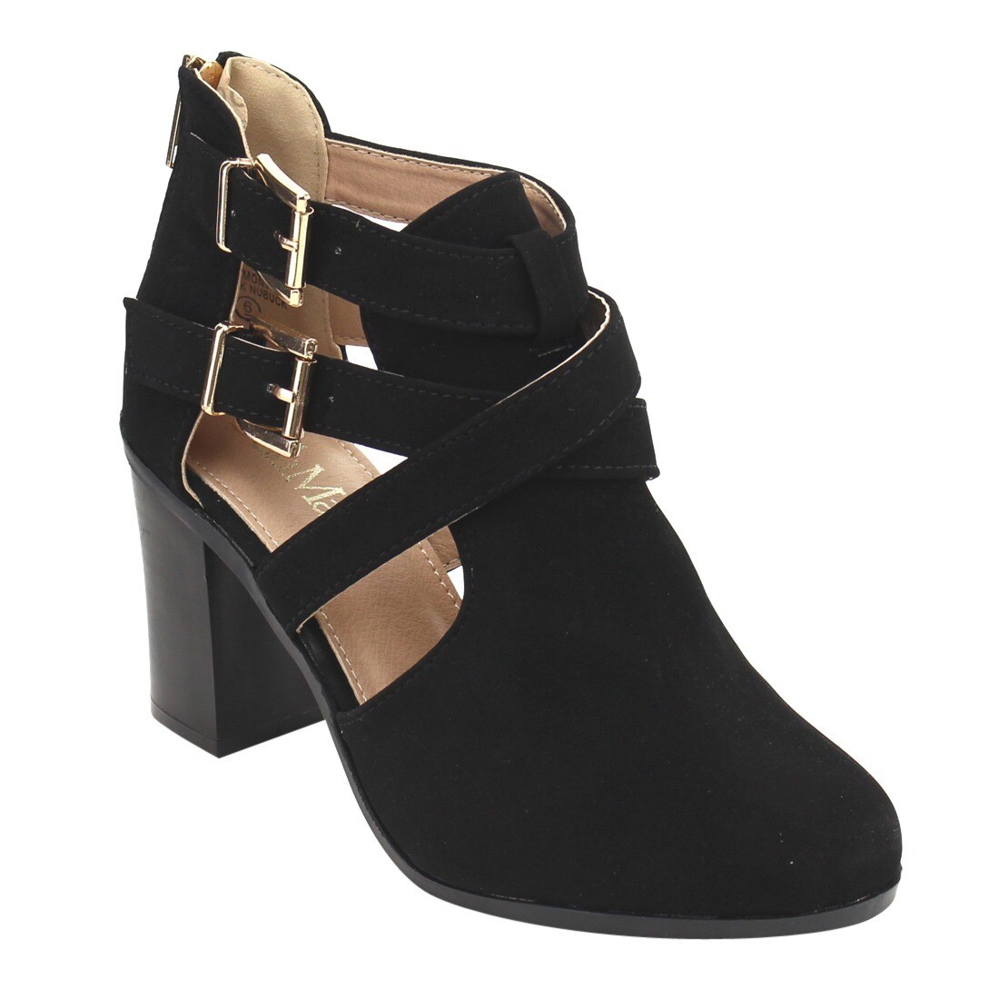 criss cross ankle heel booties