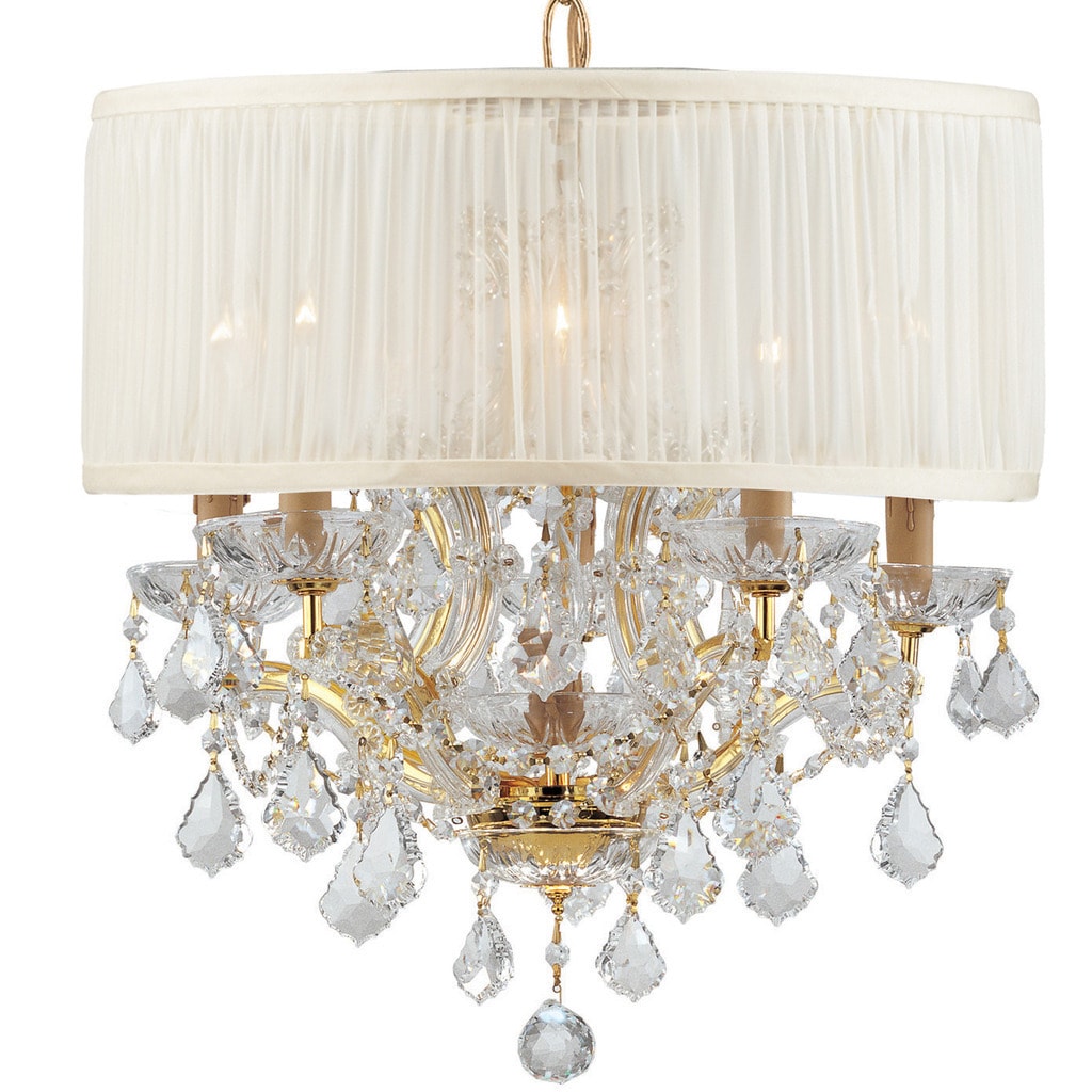 Brentwood Collection 6-light Gold/Crystal Chandelier - Chandeliers For Bedrooms by Overstock.com