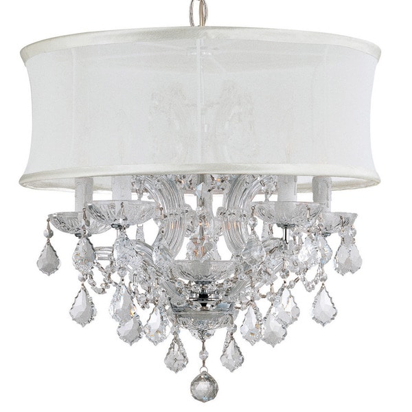 Crystorama Bwood Collection 6 Light Polished Chrome Swarovski Crystorama Bwood Collection 6 Light Polished Chrome Swarovski Strass Crystal Chandelier