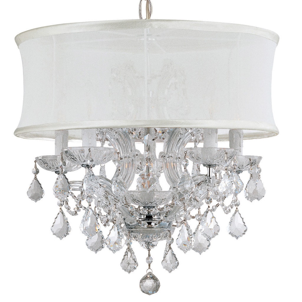 Crystorama Brentwood Collection 6-light Polished Chrome/Swarovski Strass Crystal Chandelier - Chandeliers For Bedrooms by Overstock.com