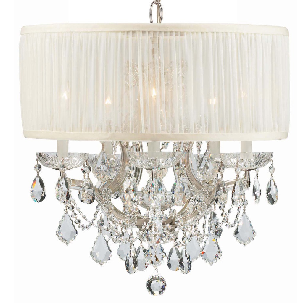 Crystorama Brentwood Collection 6-light Polished Chrome/Swarovski Strass Crystal Chandelier - Chandeliers For Bedrooms by Overstock.com