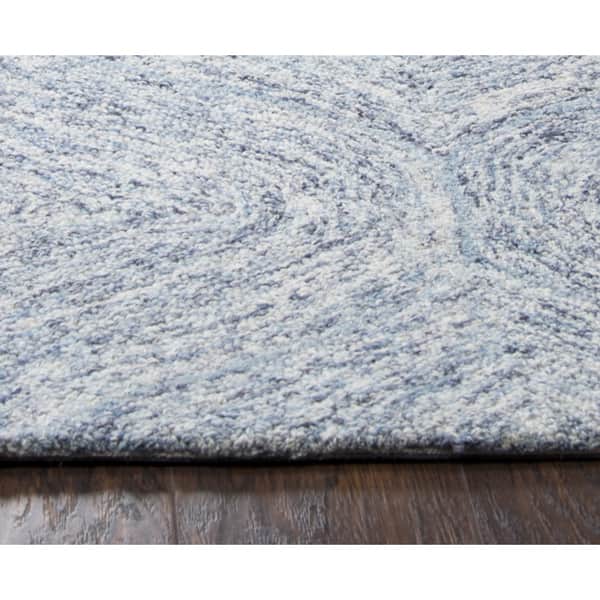 Hand Tufted London Blue Trellis Wool Area Rug 8 X 10 London Blue Trellis Wool Area Rug