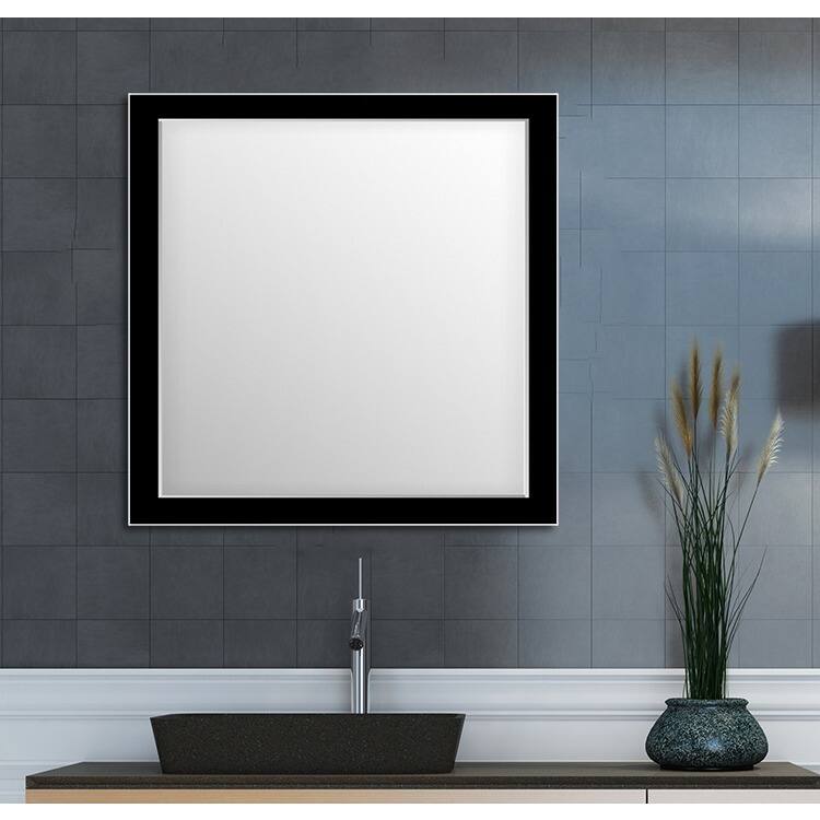Framed Wall Mirror- Black/Silver for Bathroom or Vanity - Black