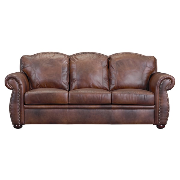 Phoenix Marco Brown Leather Sofa Free Shipping Today Phoenix Marco Brown Leather Sofa