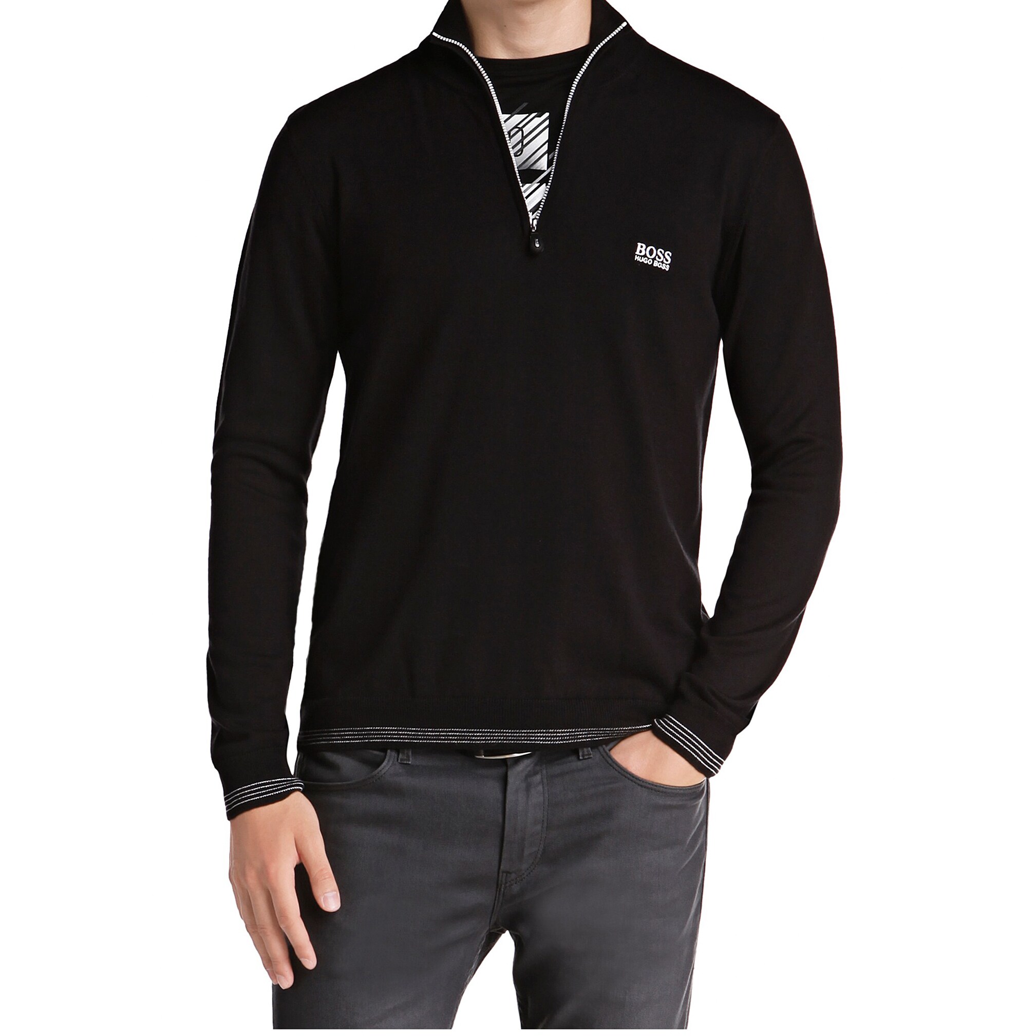 hugo boss zipper sweater