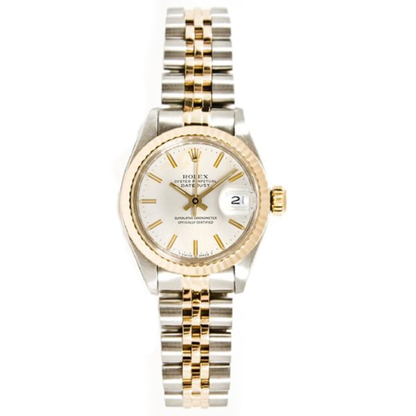 Pre-owned Rolex Datejust Stainless Steel/ 18k Gold Jubilee Braclet Gold Fluted Bezel Watch