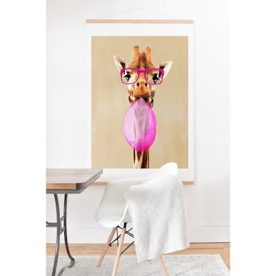 Coco De Paris Clever Giraffe With Bubblegum Art Print and Hanger