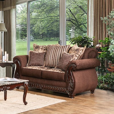 Fova Traditional Fabric Upholstered Loveseat by Furniture of America