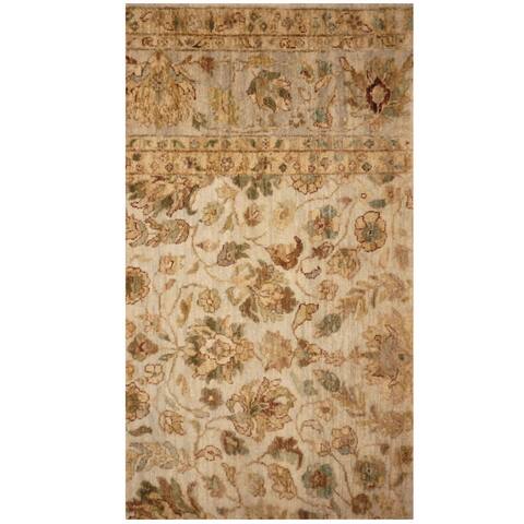 HERAT ORIENTAL Handmade One-of-a-Kind Oushak Wool Rug - 2'2 x 4'