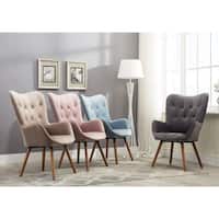 Carson Carrington Arvika Button Tufted High Back Velvet Accent Chair
