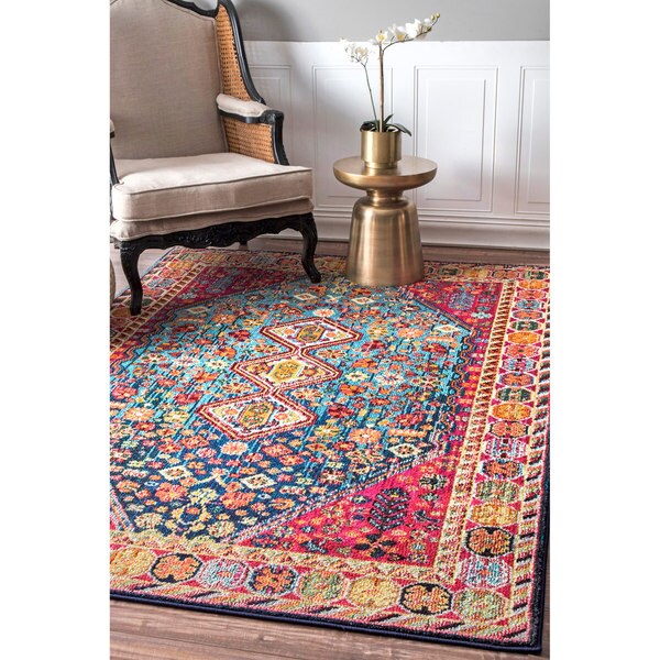 Shop nuLOOM Distressed Traditional Flower Persian Multi Rug (5'3 x 7'7